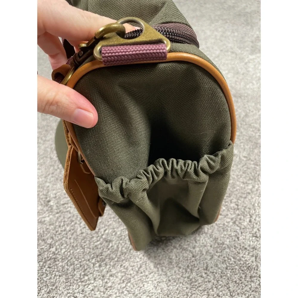 LL Bean Sportmans Accessory Bag Duffel Crossbody Canvas Leather Classic Travel